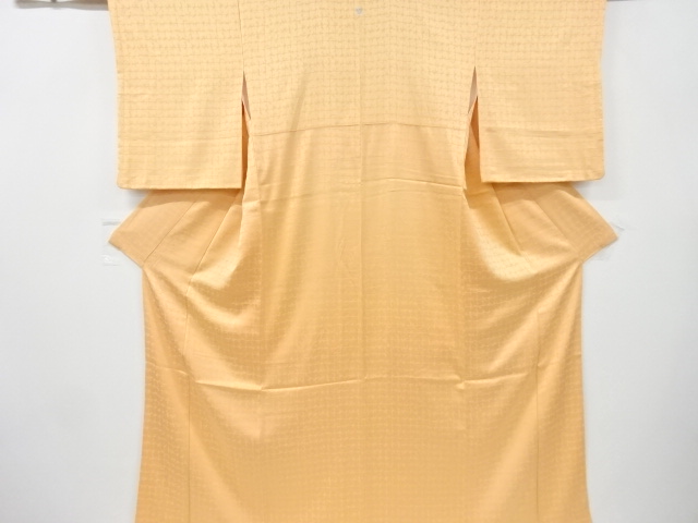 屏風箔模様織り出し　一つ紋　色無地着物